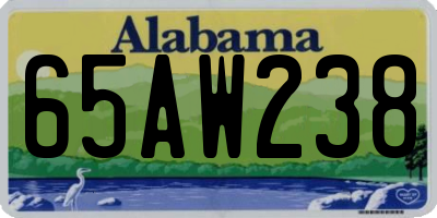 AL license plate 65AW238