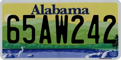AL license plate 65AW242