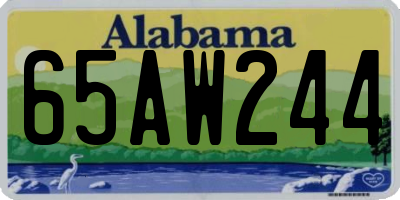 AL license plate 65AW244