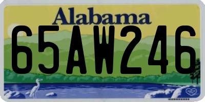 AL license plate 65AW246