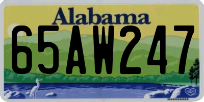 AL license plate 65AW247