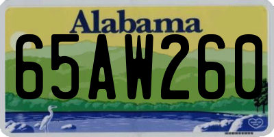 AL license plate 65AW260