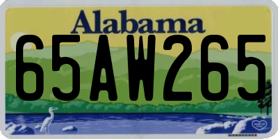 AL license plate 65AW265