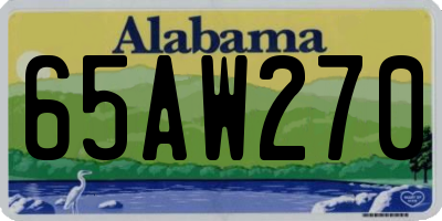 AL license plate 65AW270