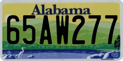 AL license plate 65AW277