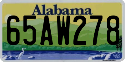AL license plate 65AW278