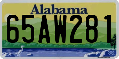 AL license plate 65AW281