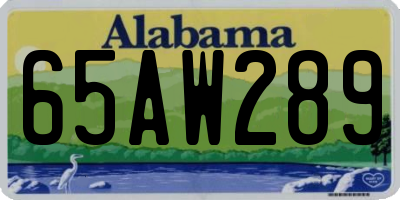 AL license plate 65AW289