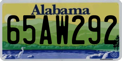 AL license plate 65AW292