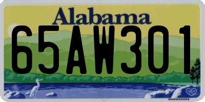 AL license plate 65AW301