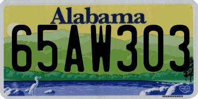AL license plate 65AW303