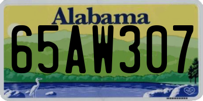 AL license plate 65AW307