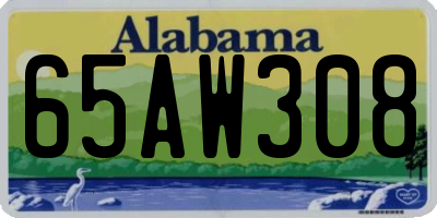 AL license plate 65AW308