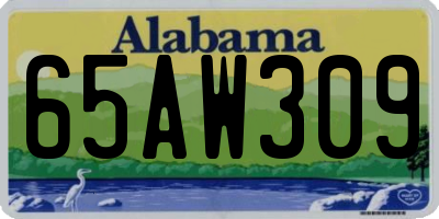 AL license plate 65AW309