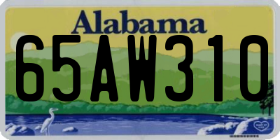 AL license plate 65AW310