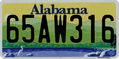 AL license plate 65AW316