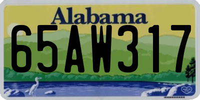 AL license plate 65AW317