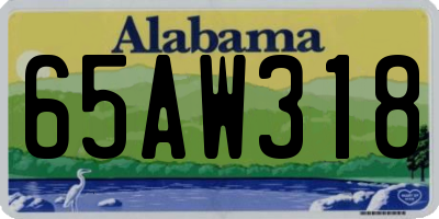 AL license plate 65AW318