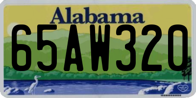 AL license plate 65AW320