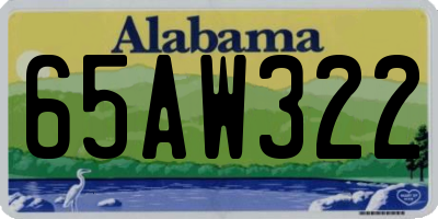 AL license plate 65AW322