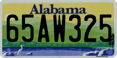 AL license plate 65AW325