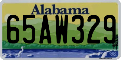 AL license plate 65AW329