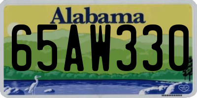 AL license plate 65AW330