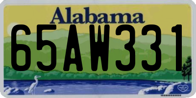 AL license plate 65AW331