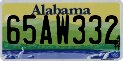 AL license plate 65AW332