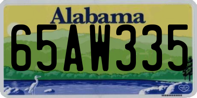 AL license plate 65AW335