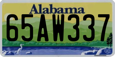 AL license plate 65AW337