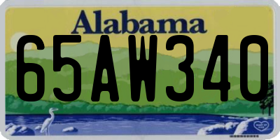 AL license plate 65AW340