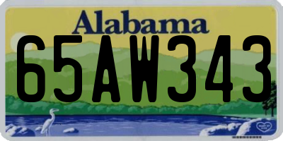 AL license plate 65AW343
