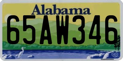 AL license plate 65AW346