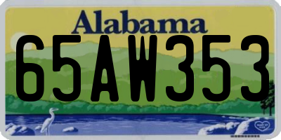 AL license plate 65AW353