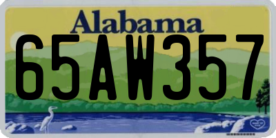 AL license plate 65AW357