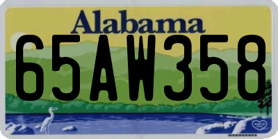 AL license plate 65AW358