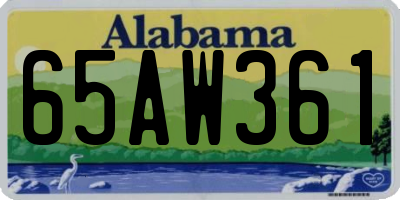 AL license plate 65AW361
