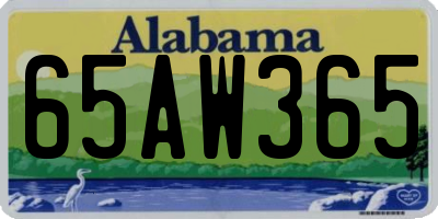 AL license plate 65AW365
