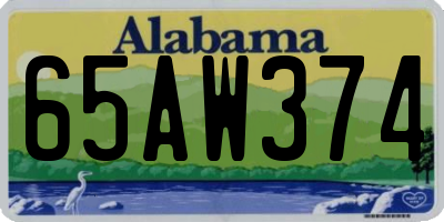 AL license plate 65AW374