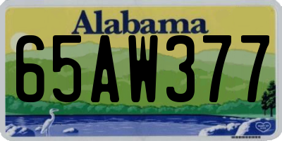 AL license plate 65AW377