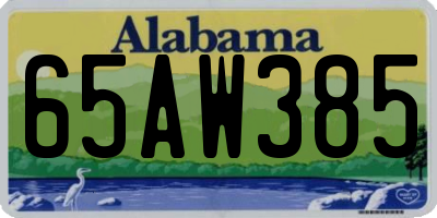 AL license plate 65AW385