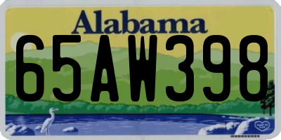 AL license plate 65AW398