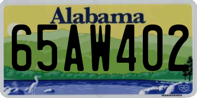 AL license plate 65AW402