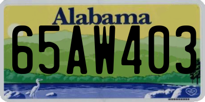 AL license plate 65AW403