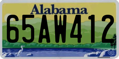 AL license plate 65AW412
