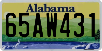 AL license plate 65AW431