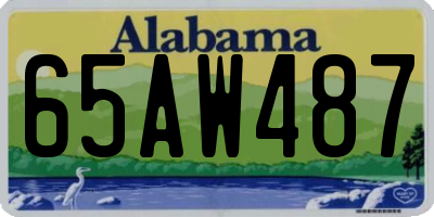 AL license plate 65AW487