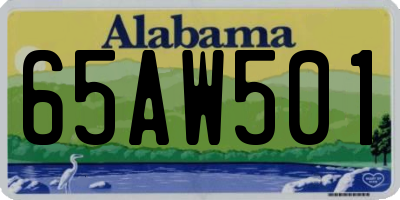 AL license plate 65AW501