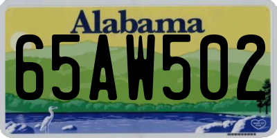 AL license plate 65AW502